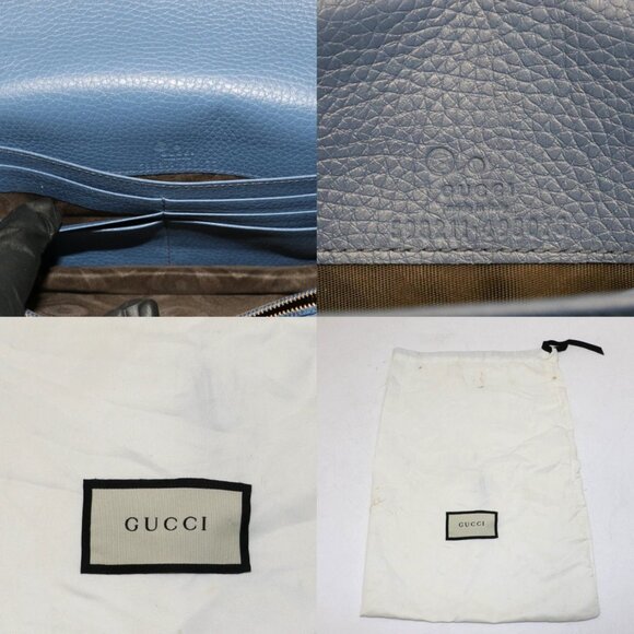 Gucci Grained Leather Soho Wallet Chain Bag - Blue - Picture 12 of 14
